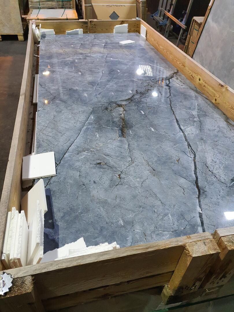 Monet Blue Polished Tile in sizes 1198x598, 1198x1198 & 2850x1250 available in County Durham.