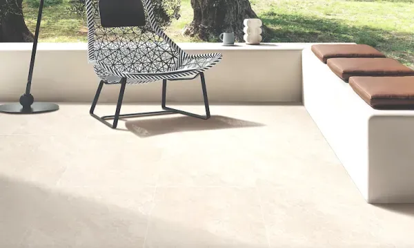 Quartz White porcelain paver, 900x600x20mm