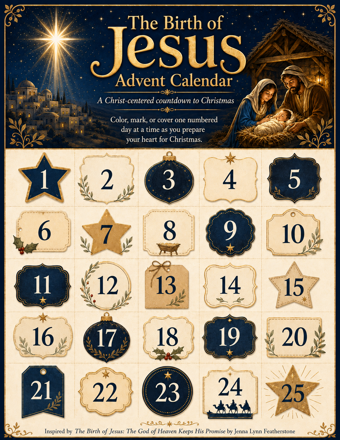 Christ-Centered Nativity Advent Calendar printable