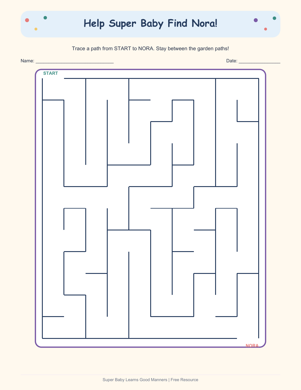 Preview of the Super Baby Good Manners mazes