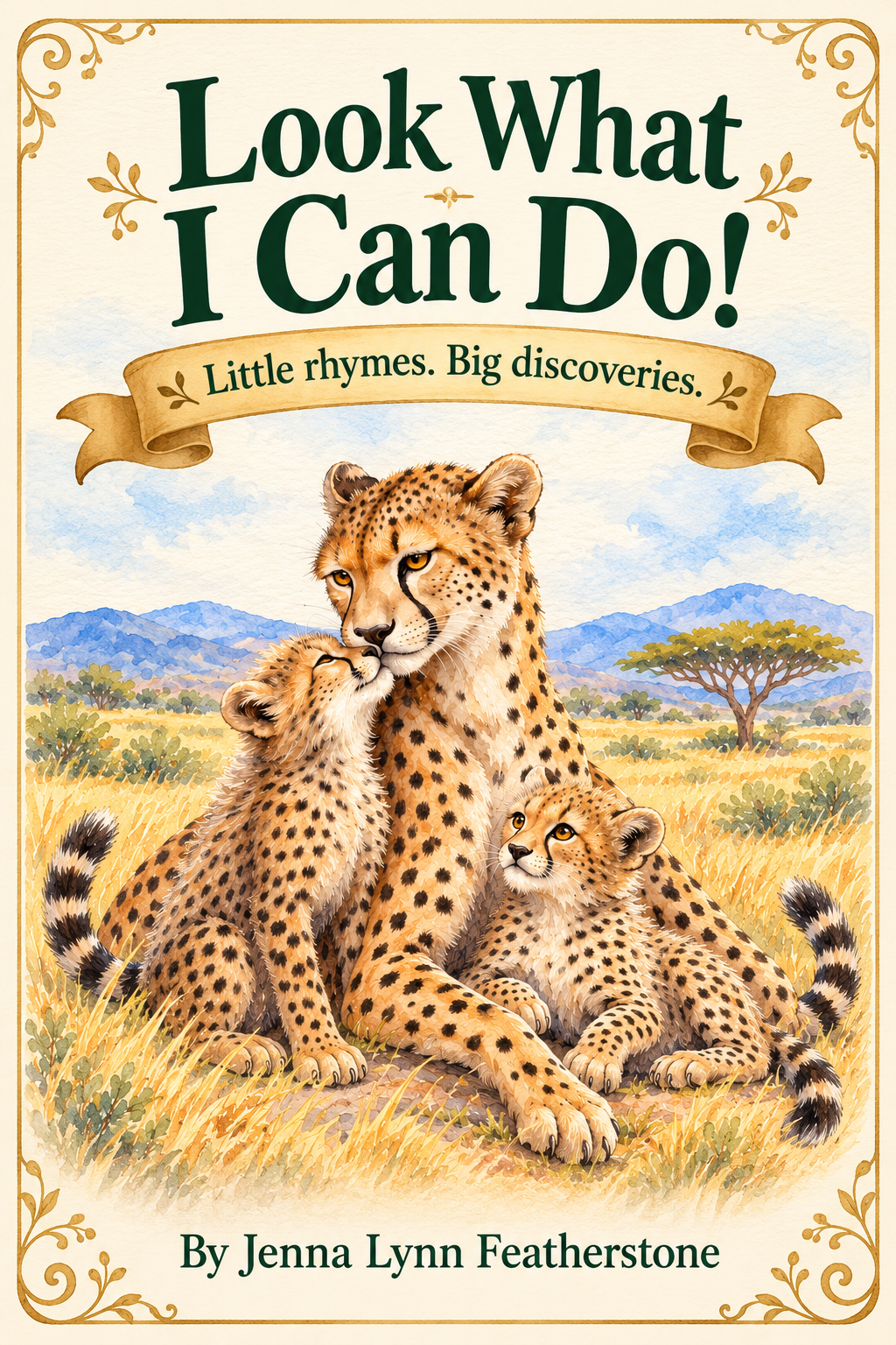 Look What I Can Do! series poster with a mother cheetah and two cubs
