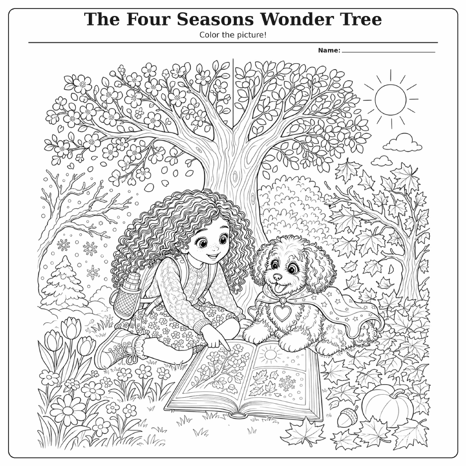 Wonder Tree four seasons printable activity