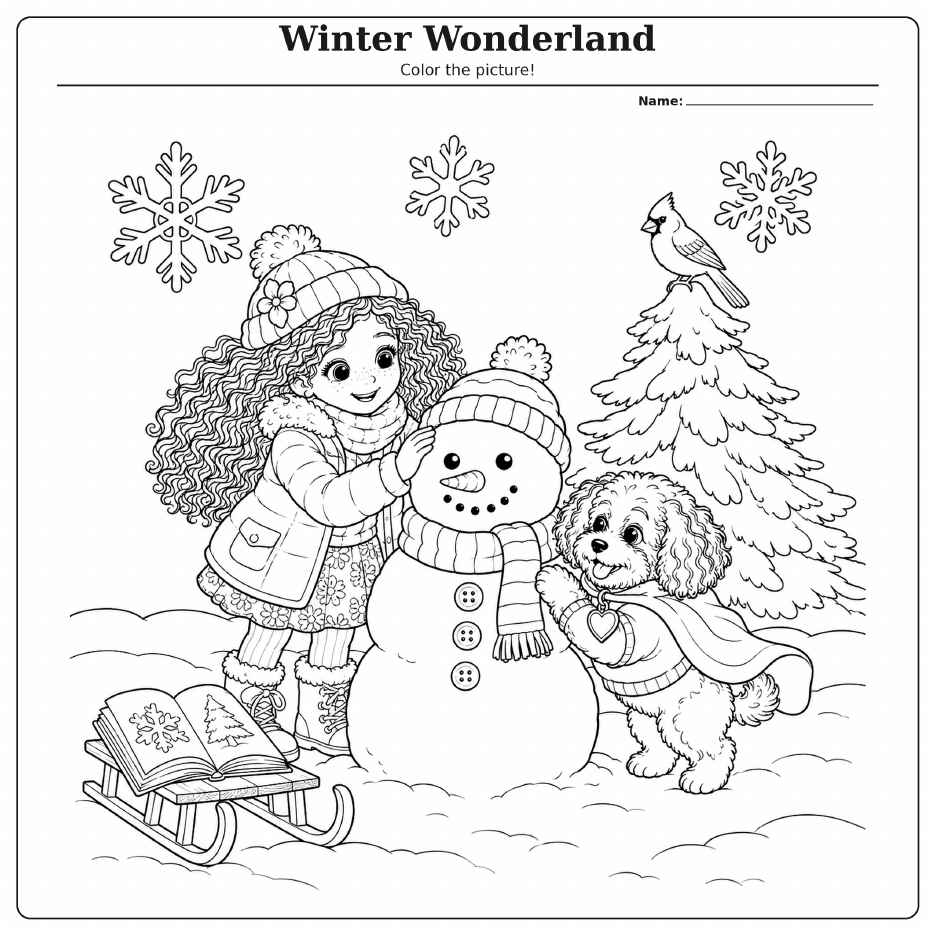 Winter Wonderland printable activity