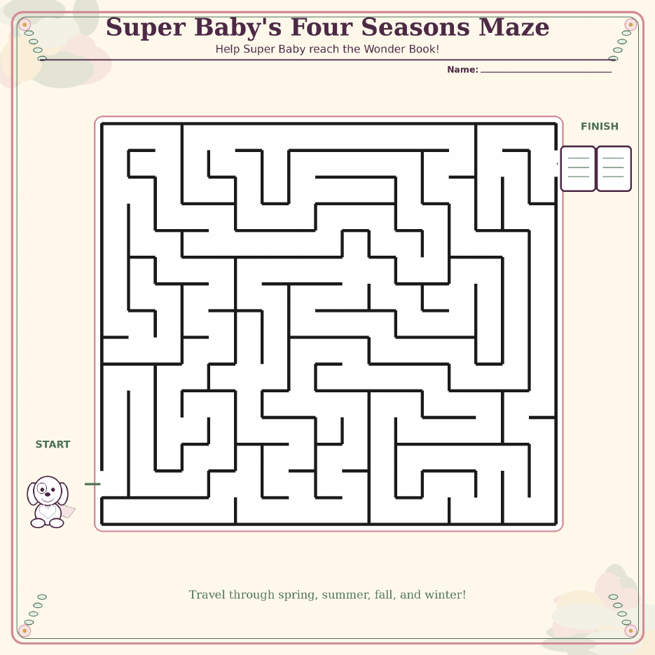 Four Seasons Maze printable activity
