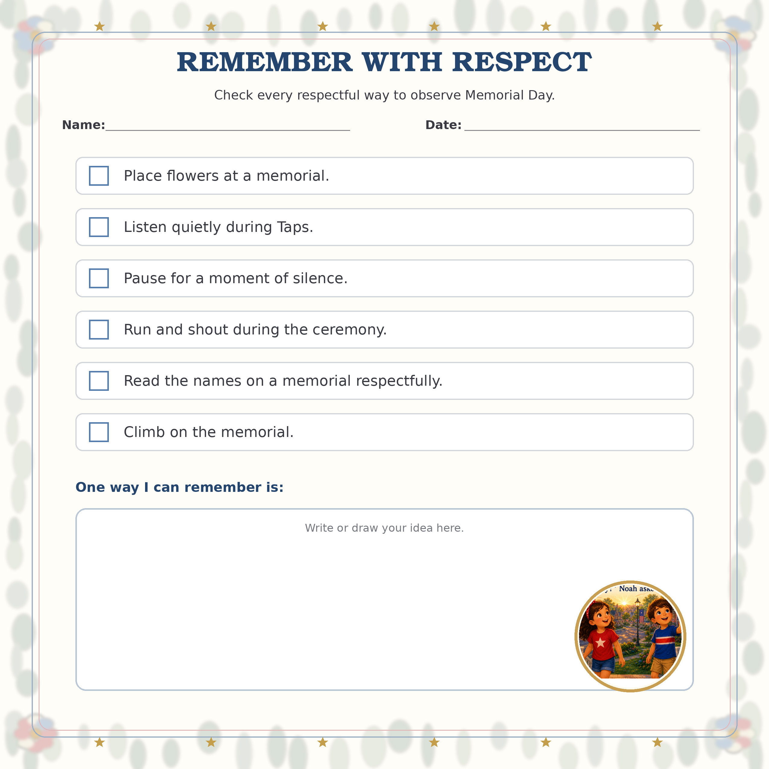 Remember with Respect printable preview