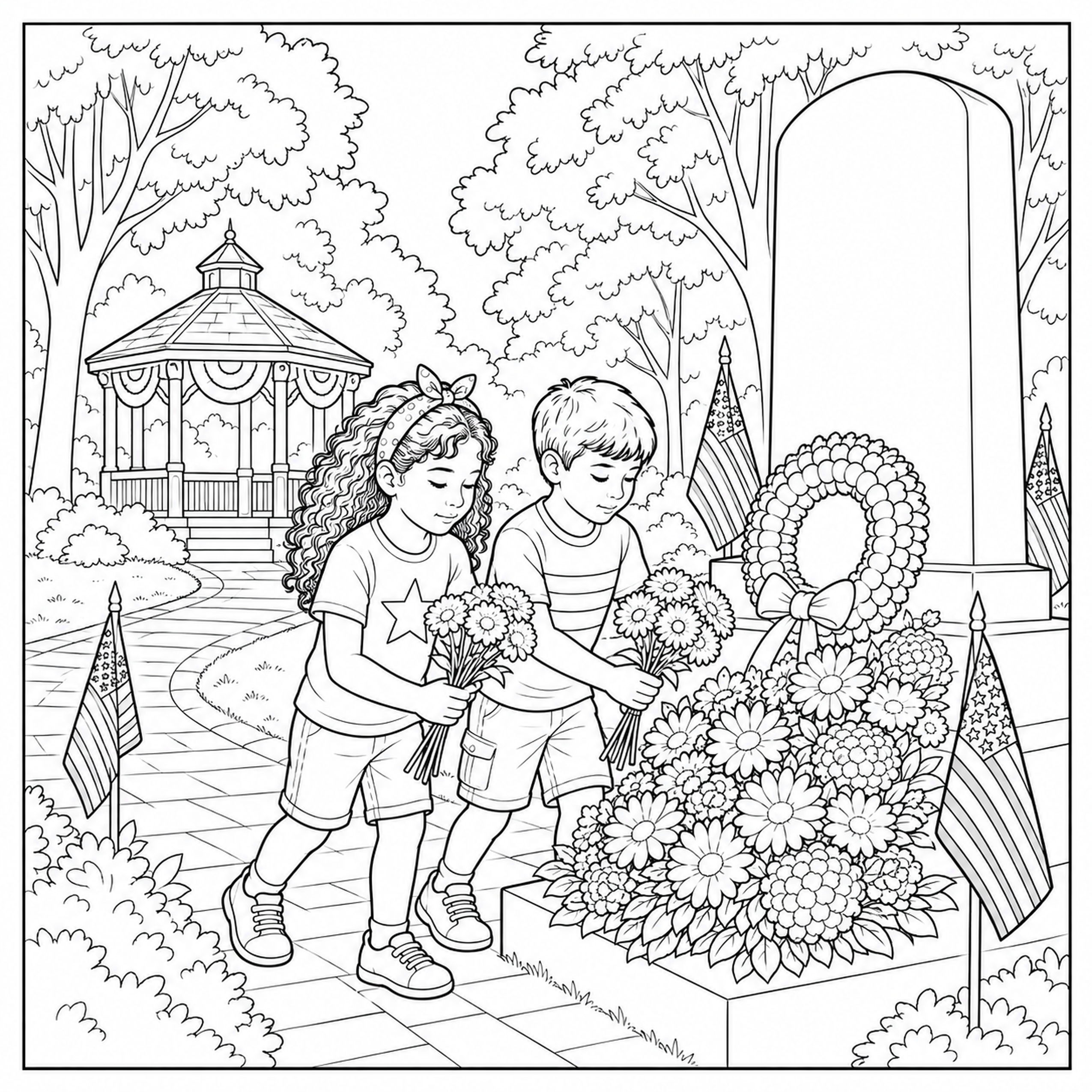 Emma and Noah Place Flowers printable preview