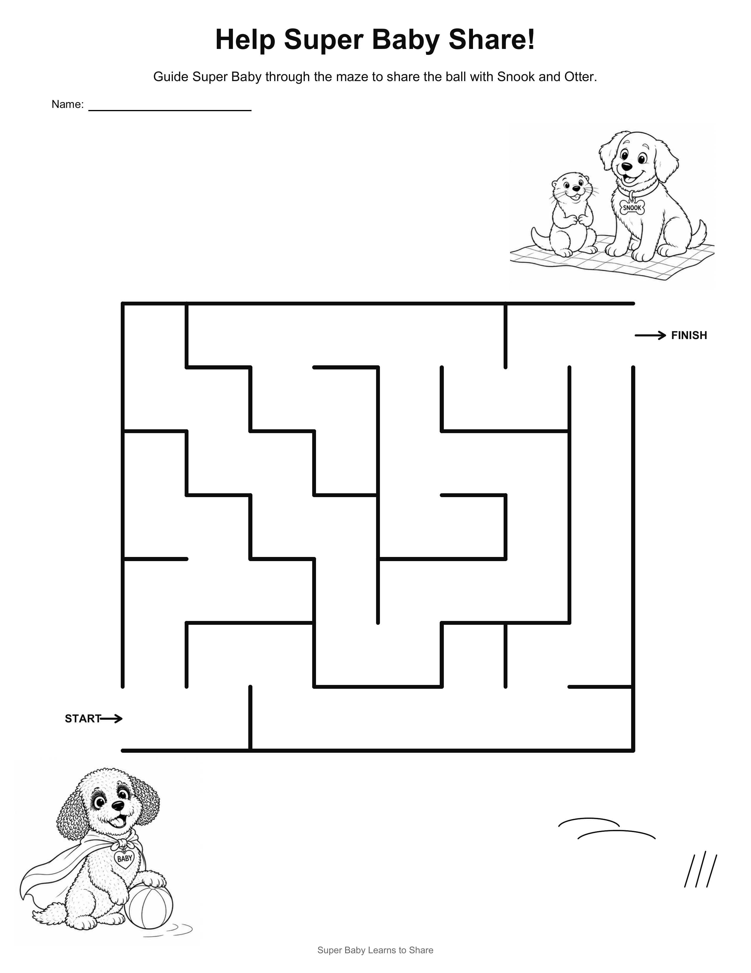 Help Super Baby Share maze