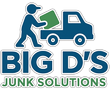 Big D&rsquo;s Junk Solutions logo with blue worker unloading a green bin into a truck