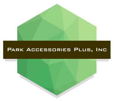 Logo: green polygonal shape with brown text