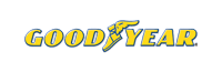 Goodyear logo in yellow and blue on a white background