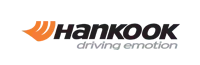 Hankook logo with orange symbol and black text, tagline “driving emotion” beneath it | Automotive Physicians