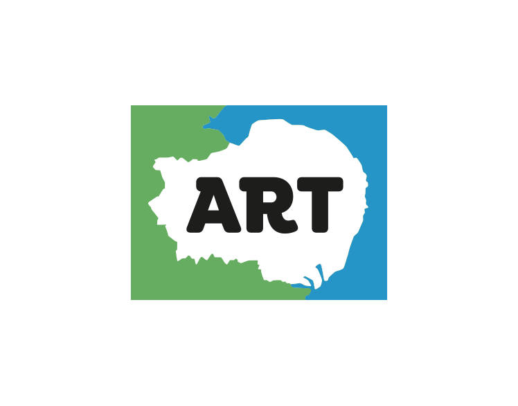 the word art is on a green and blue background