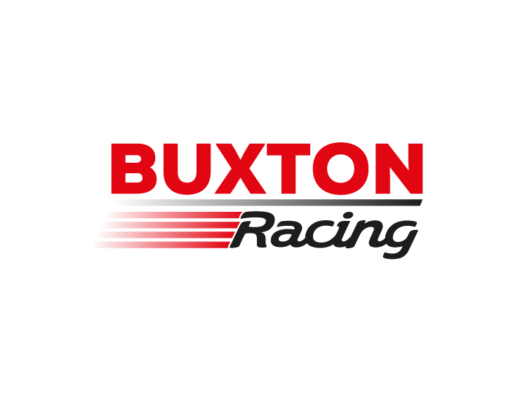 BUXTON Racing logo in red and black with speed lines