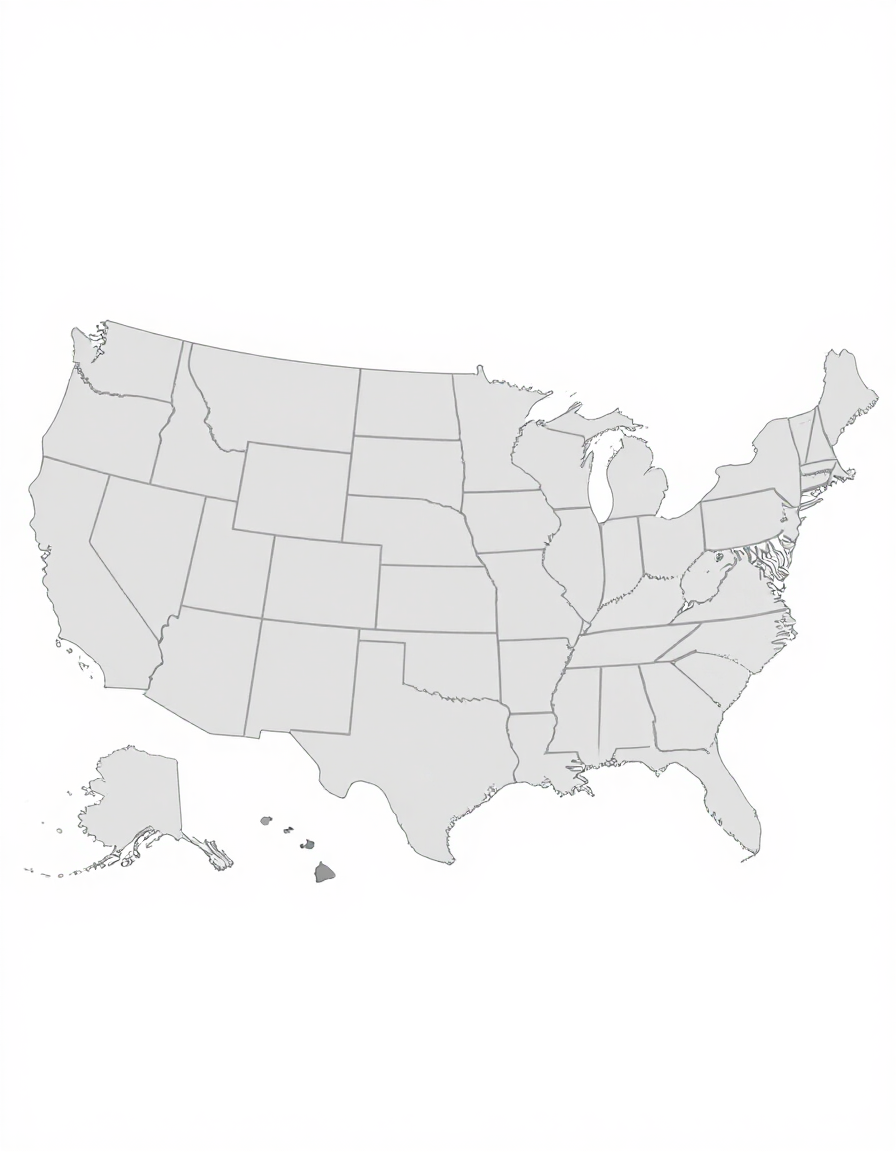 Map of the United States with only Texas highlighted in blue