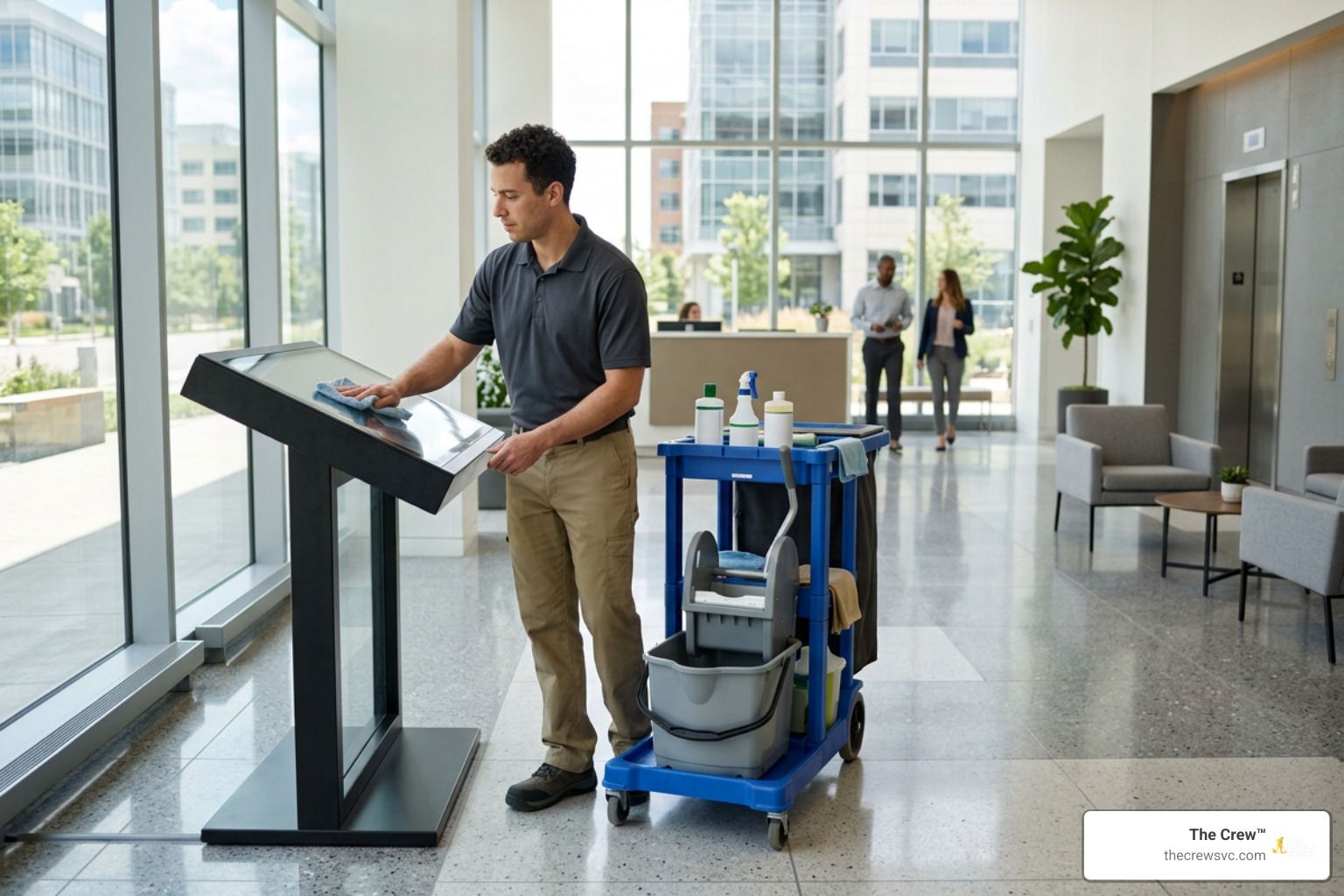 denver metro day porter working in office lobby