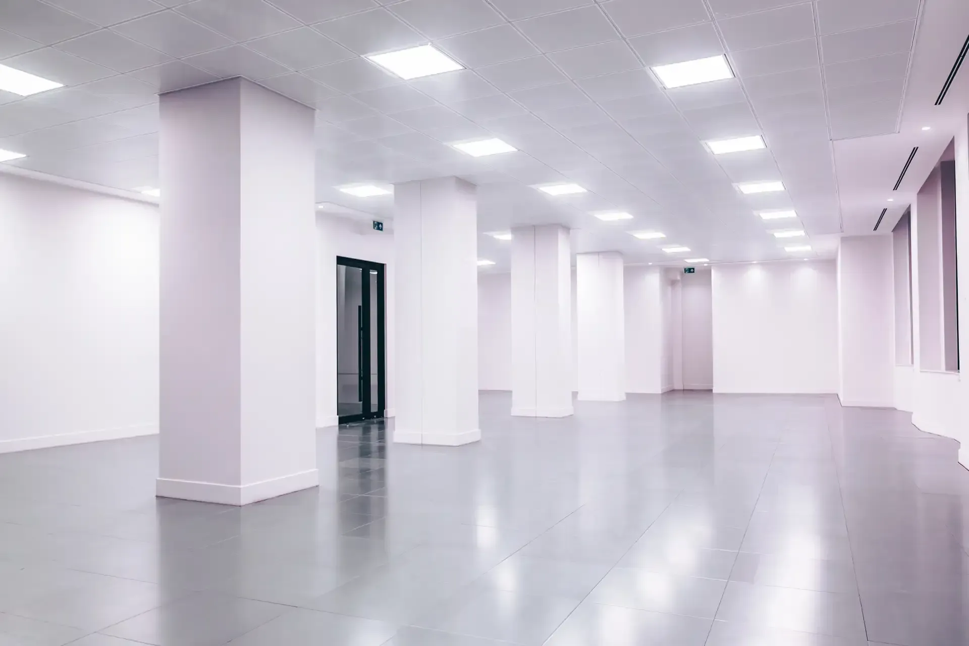Clean Acoustical Ceiling Tiles Restored to Original Brightness