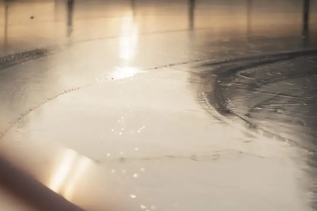 Floor strip and wax in progress at a Denver commercial facility