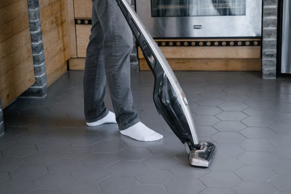 commercial vacuuming in a modern office