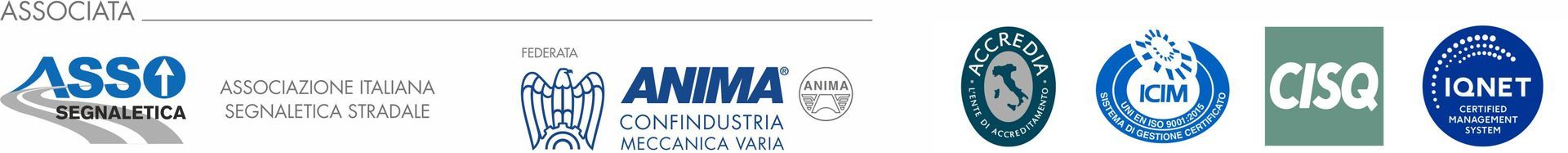 I loghi di ASSO, ANM A e di altre organizzazioni in blu su sfondo bianco.
