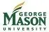 A logo for george mason university with a feather in the middle.