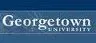 The logo for georgetown university is on a blue background.
