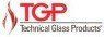 The logo for tgp technical glass products is red and white.