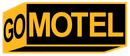 Yellow and black "GO MOTEL" roadside sign with bold letters