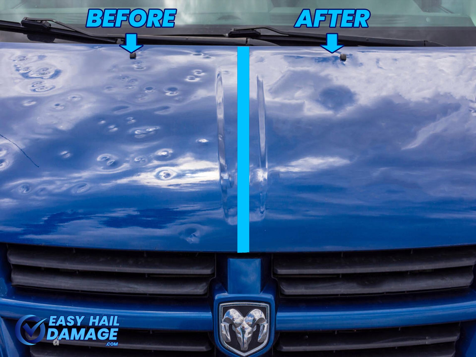 Before & After Hail Damage Repair 