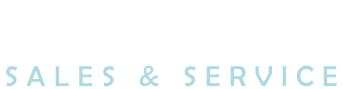 The word sales and service is on a white background.