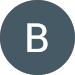 The letter b is in a blue circle on a white background.