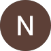 The letter n is in a brown circle on a white background.