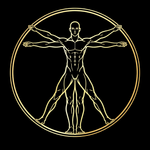 360 image fitness gold logo with a black background