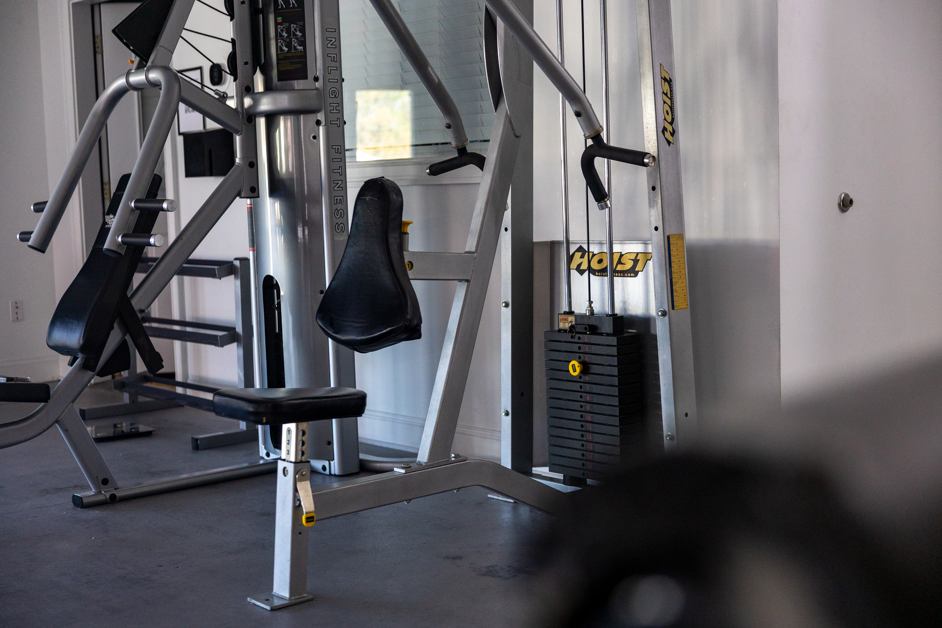 360 image personal training website gym equipment in silver and black on contact trey page