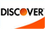 The logo for discover is orange and white with an orange triangle in the middle.