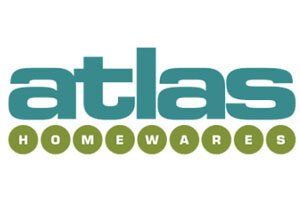 Atlas Homewares logo in teal and olive green on a white background
