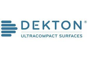 DEKTON logo in blue with “ULTRACOMPACT SURFACES” tagline on white background