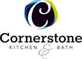 Logo for Cornerstone Kitchen & Bath featuring a stylized white letter C inside a blue and green circular design.