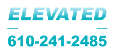 Teal “ELEVATED” logo with phone number 610-241-2485