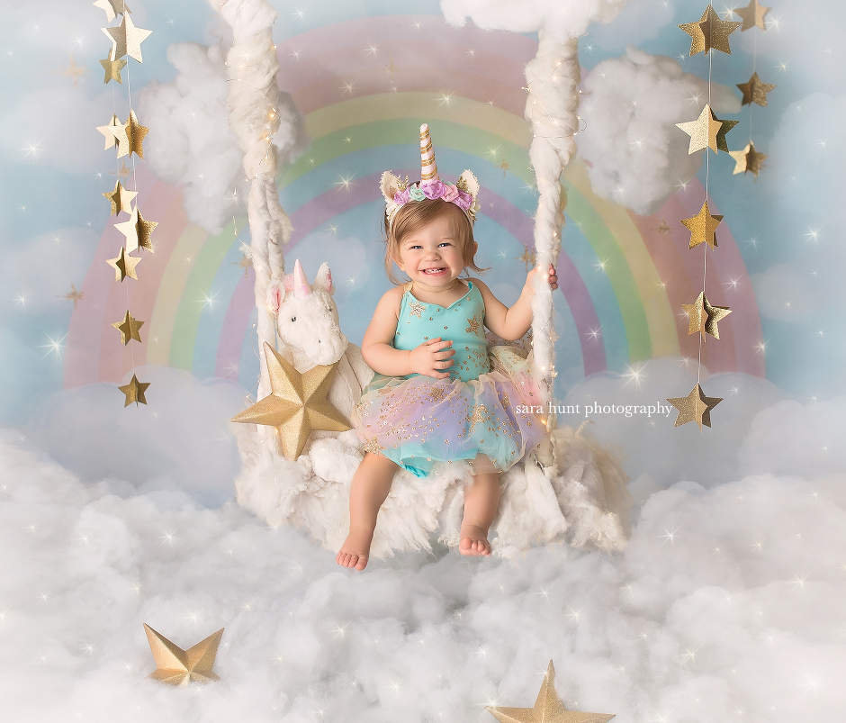 Baby wearing a unicorn headband — Pearland, TX — Sara Hunt Photography