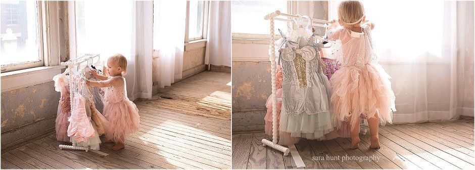 Baby looking for dress — Pearland, TX — Sara Hunt Photography