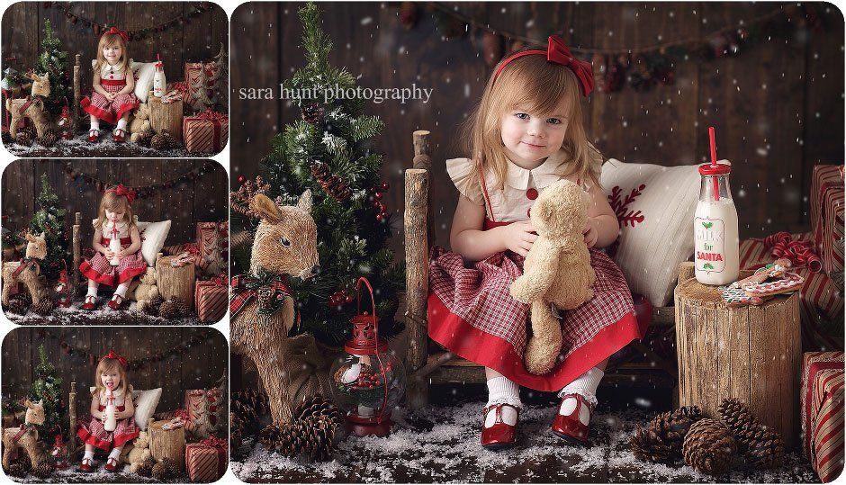 Cute little girl with her milk collage photos — Pearland, TX — Sara Hunt Photography