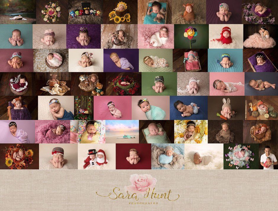 Collage photo of newborn babies in 2015 — Pearland, TX — Sara Hunt Photography