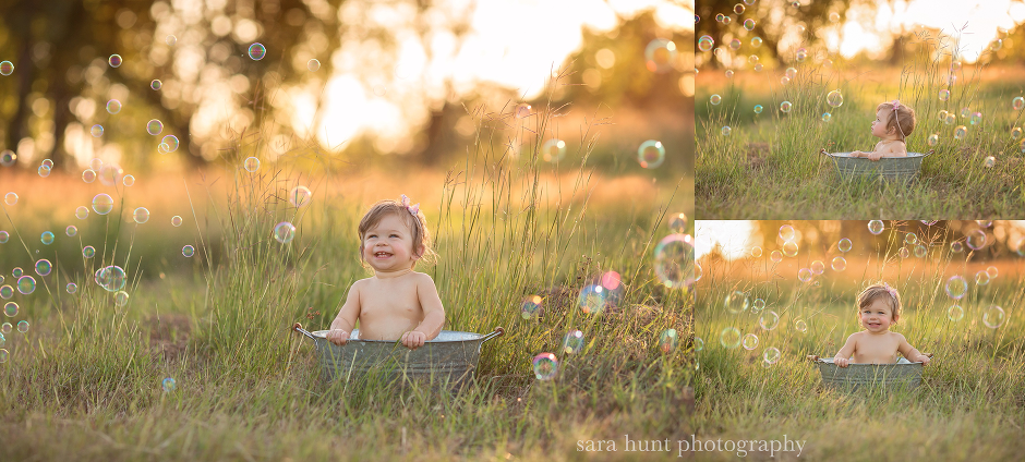 Baby looking at bubbles — Pearland, TX — Sara Hunt Photography