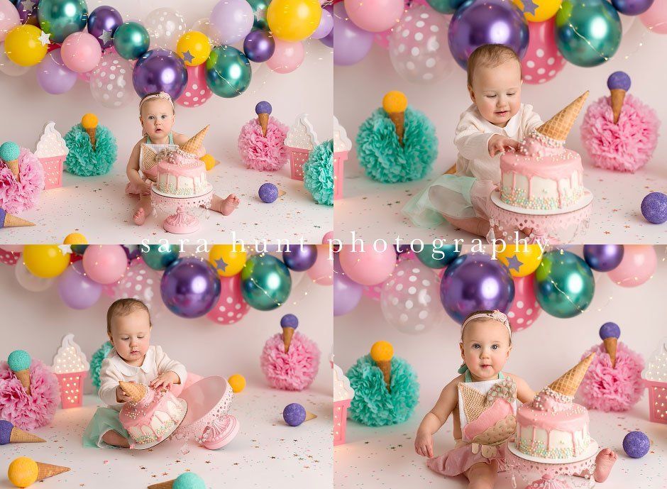 Kid eating a cake with ice cream on top — Pearland, TX — Sara Hunt Photography