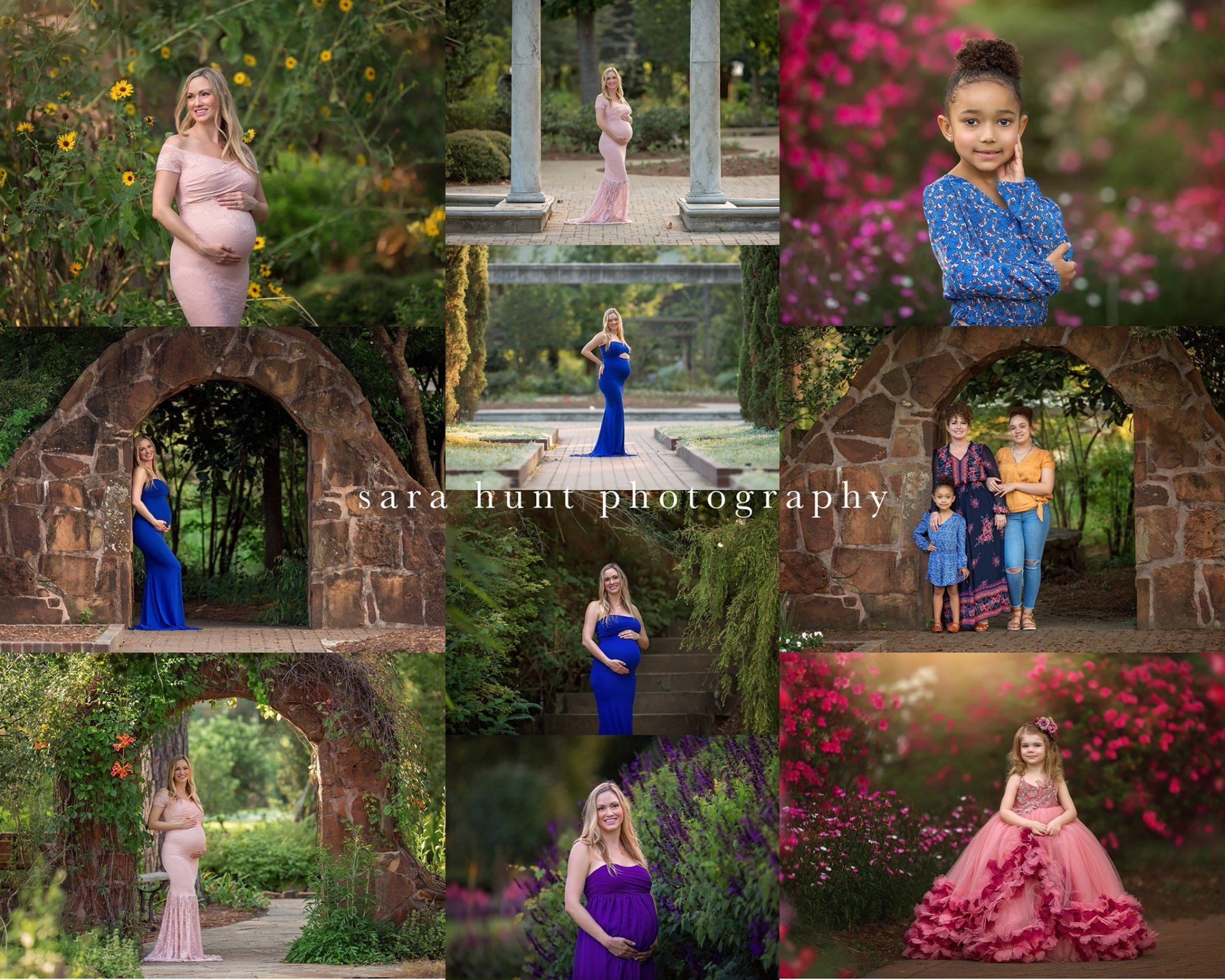Collage images of at the Mercer botanical garden — Pearland, TX — Sara Hunt Photography
