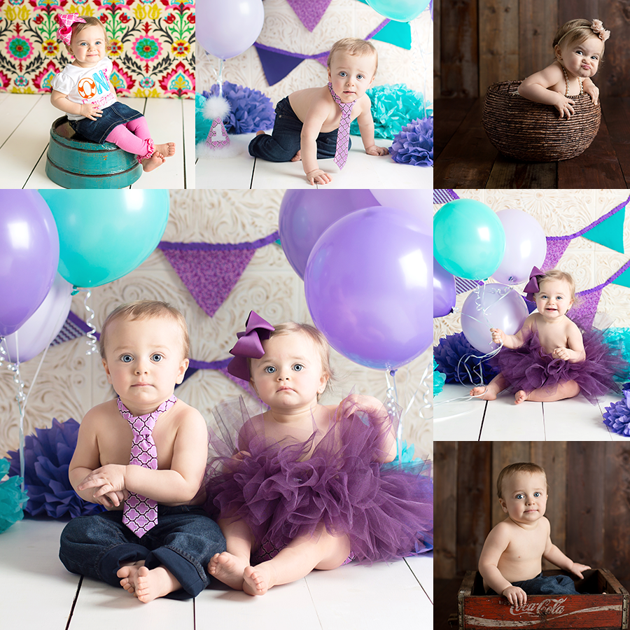 Twins with blue eyes collage — Pearland, TX — Sara Hunt Photography