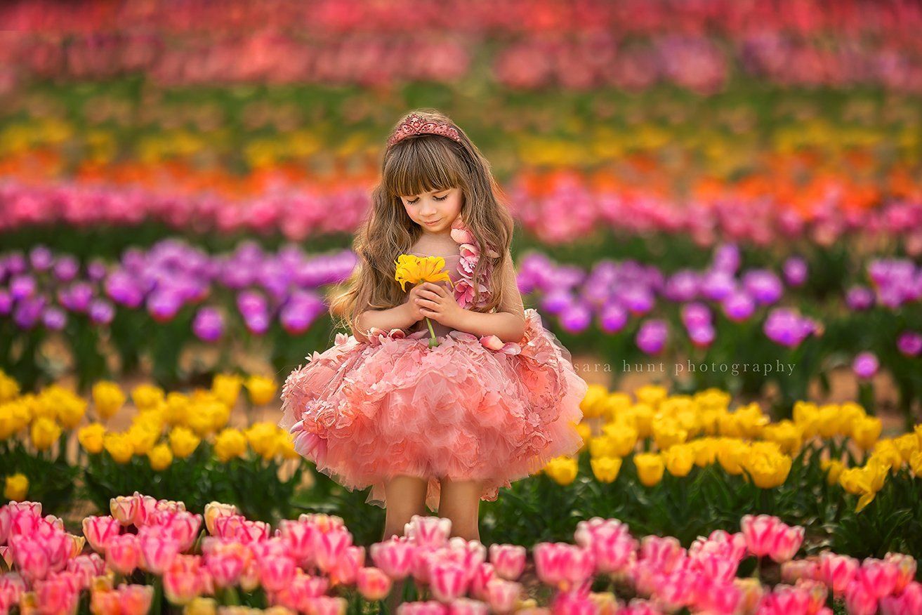 Girl in pink floral tutu — Pearland, TX — Sara Hunt Photography