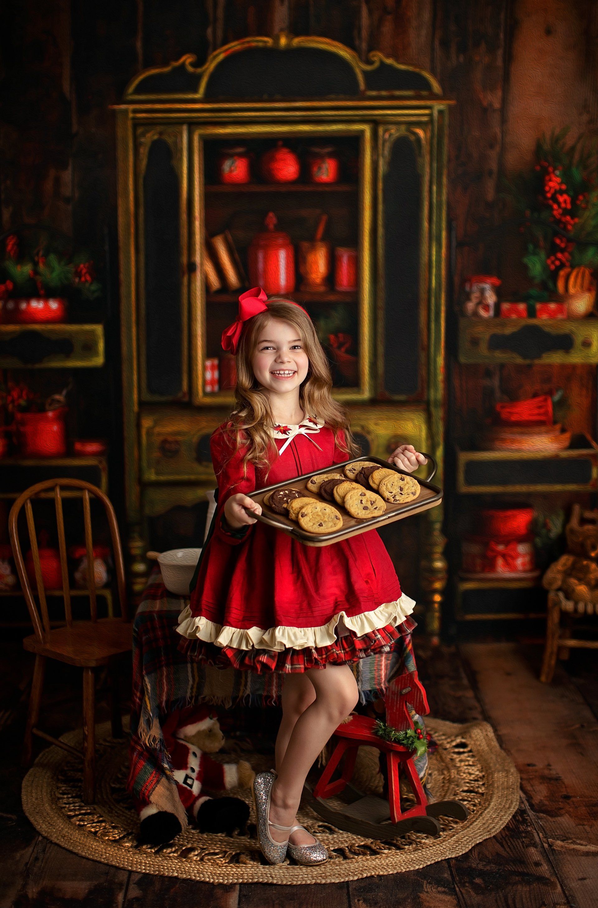 Little girl holding a tray of cookies — Pearland, TX — Sara Hunt Photography