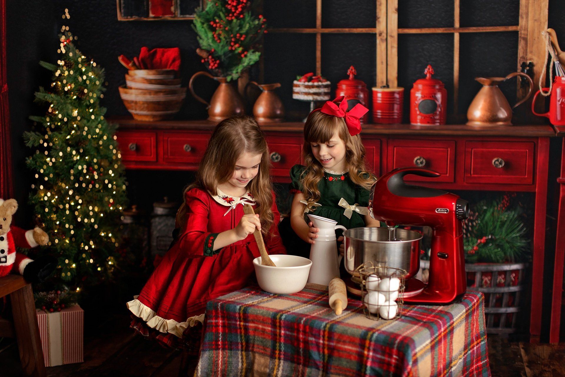 Two girls baking — Pearland, TX — Sara Hunt Photography
