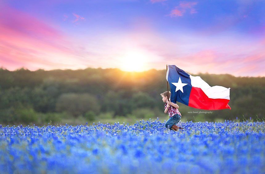 Boy carrying flag — Pearland, TX — Sara Hunt Photography